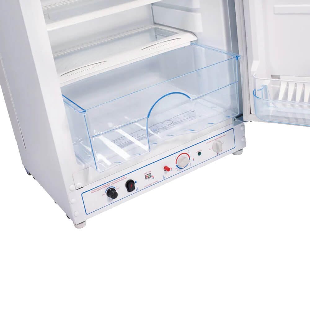 Unique Appliances Ugp-10c Sm W Off-Grid 10 Cu. Ft. Propane Top Freezer Refrigerator, White; Battery-Operated Interior Light; Front-Mounted Controls With Cover; Dual Power on Fridge.com - View 4