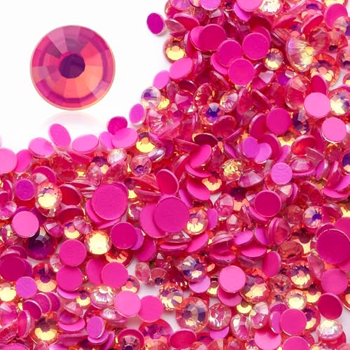 Image of F Rose Flatback Rhinestones, Glass Rhinestones for Nail Art and Craft, Glue Fix, Loose Crystal Gemstones(F Rose, SS12, 1440pcs, 2.9-3.0mm)
