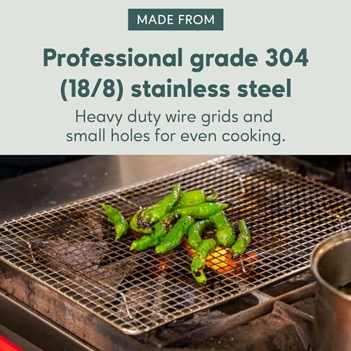 Ultra Cuisine Heavy Duty Cooling Rack for Cooking and Baking - 100% Stainless Steel Baking Rack & Wire Cooling Rack - Cookie Cooling Racks for Baking - Food Safe - Fits Half Sheet Pans - 11.5 Ultra Cuisine Heavy Duty Cooling Rack for Cooking and Baking - 100% Stainless Steel Baking Rack & Wire Cooling Rack - Cookie Cooling Racks for Baking - Food Safe - Fits Half Sheet Pans - 11.5