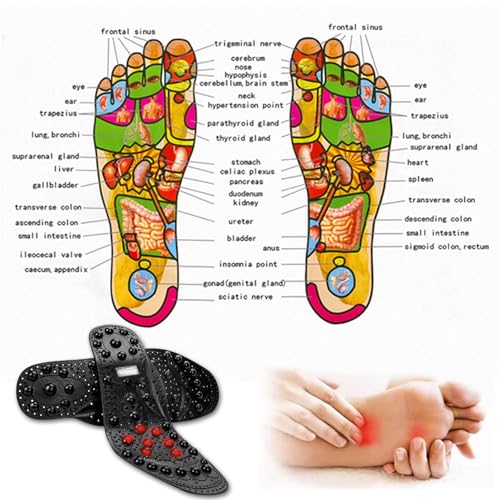 Image of 2 pcs Plantar Fasciitis Insoles metatarsalgia Foot Arch Support Inserts, Acupressure Insoles 68 Massage Magnetic Therapy for Men Woman (L41-45)