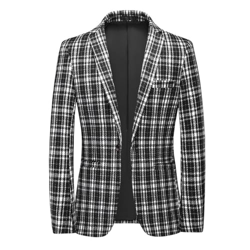 Casual Suit Jacket Slim Plaid Banquet Dress Small Suit Tops