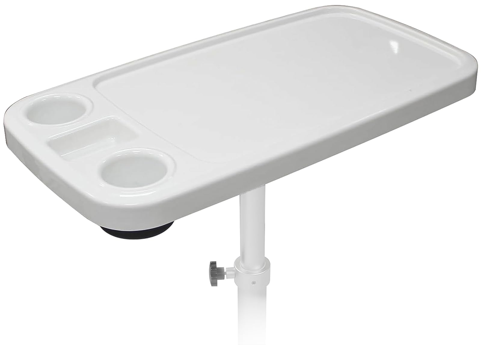 removable boat table, 34x18 inch rectangular pontoon boat table marine rv table top, large top with built-in cup holders phone holder abs waterproof and anti-aging