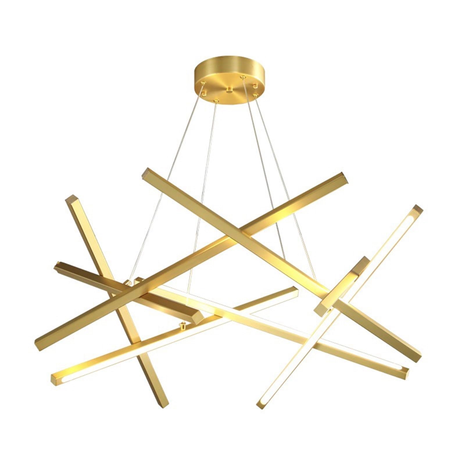 Lampe suspendue 3 couleurs variables lustre linéaire 8 lumières salon