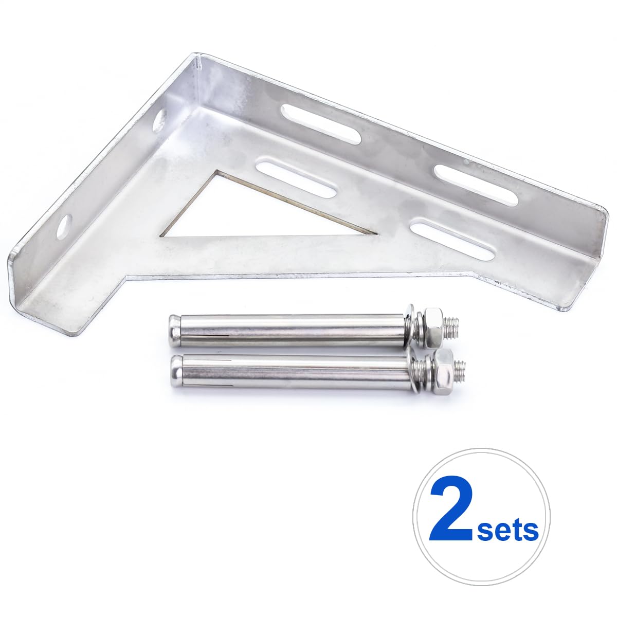 Soporte de tubería en L de 2 piezas, 200 × 250 mm, soporte industrial de acero inoxidable 304, soporte de hierro en ángulo recto, soporte de pared resistente para tuberías de gas o agua.