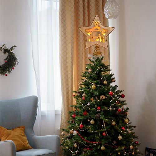 Ghostmagic Nativity Christmas Tree Star Topper Lighted thumb #1