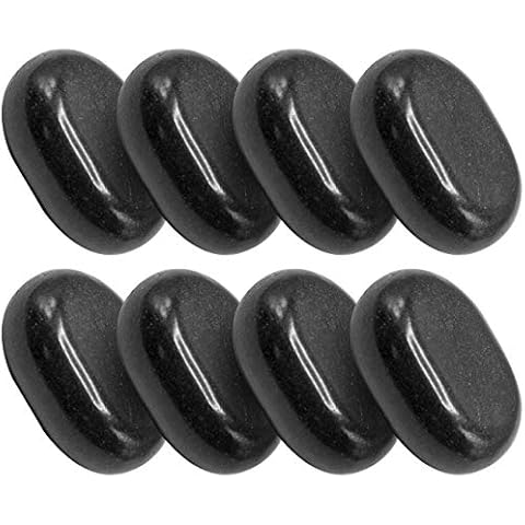 Sivan Health and Fitness 8-Piece Large Black Basalt Hot Stone Set — Great for Spas, Massage Therapy, Relaxation, and More Cover
