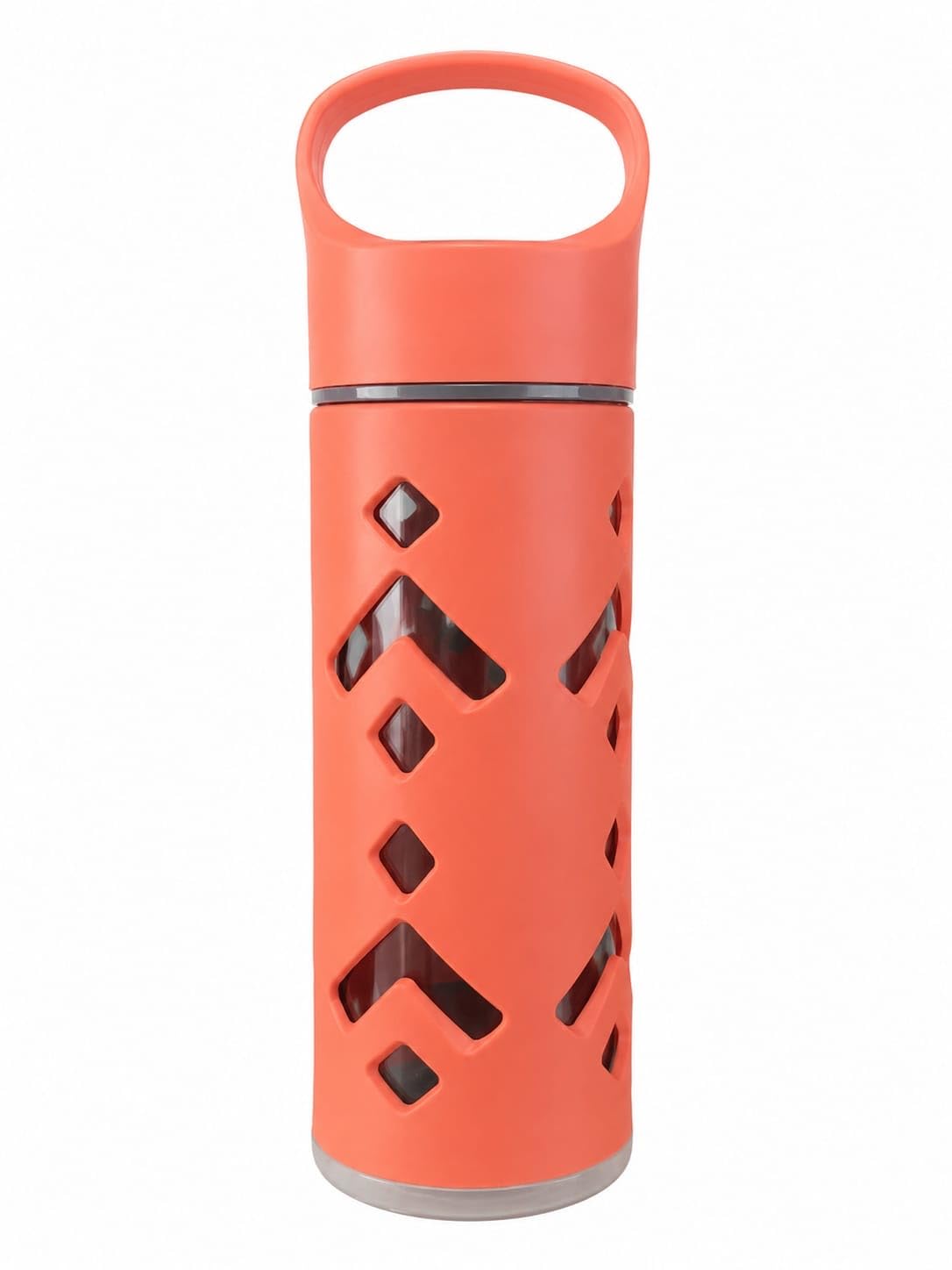 Glass Water Bottle with Protective Sleeve & Carry Loop | Leak Proof BPA Free Reusable Drinking Bottle for Office Gym Travel School Home | Wide Mouth Glass Bottle 500 ML