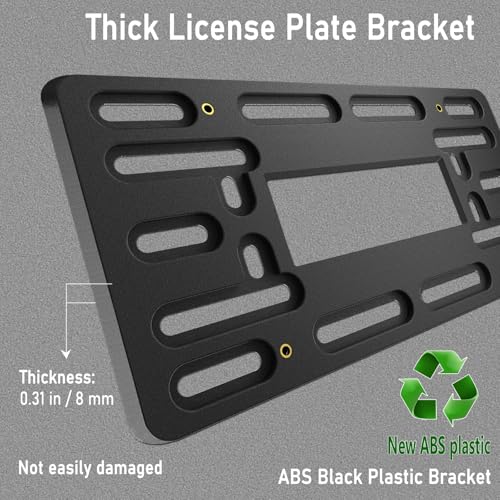 Image of BGGTMO License Plate Bracket Holder- Front License Plate Mounting Kit, Universal Bumper Car Tag Frame Mount Adapter with Stainless Steel Screw Cap, Cable Ties