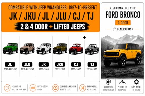 Image of Hard Top Remover Lift for Jeep Wranglers: 1997-to-Present JK JKU JL JLU TJ CJ, 2&4 Door Lifted Jeeps, 4 Door Bronco. Easy Assembly. One Person System. Hardtop Removal /Installation in Minutes. Patented