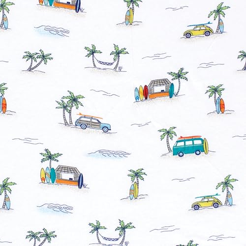 Image of Hudson Baby Unisex Baby Cotton Fitted Crib Sheet, Surfer Dude, One Size