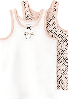 توب كات بدون أكمام بنقشة قلوب للبنات من نيم ات، (عبوة من قطعتين)