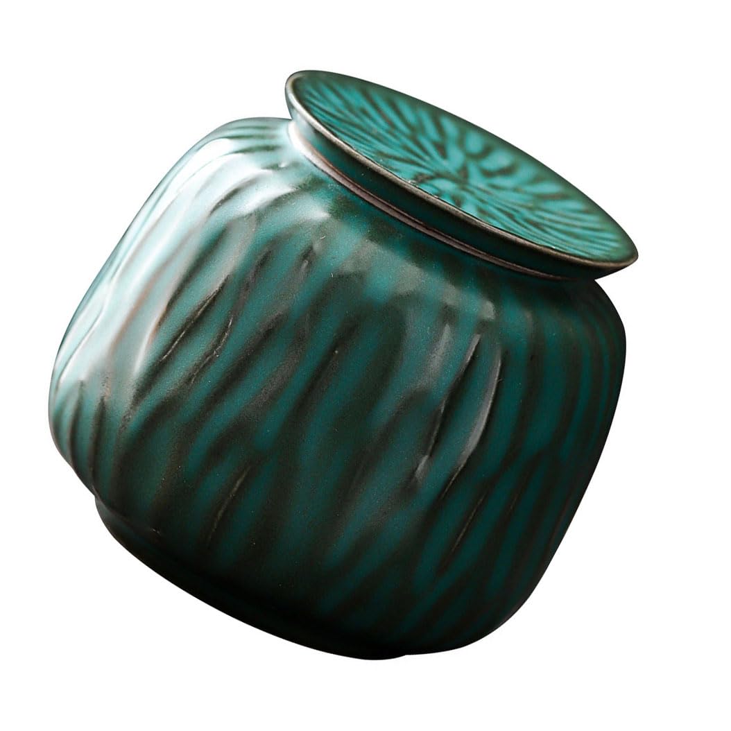 GJGHKLHL sugar pot， Green,Vintage Chinese Style Storage Jars Tea Tins Cans,Traditional with Airtight Lid for Sugar