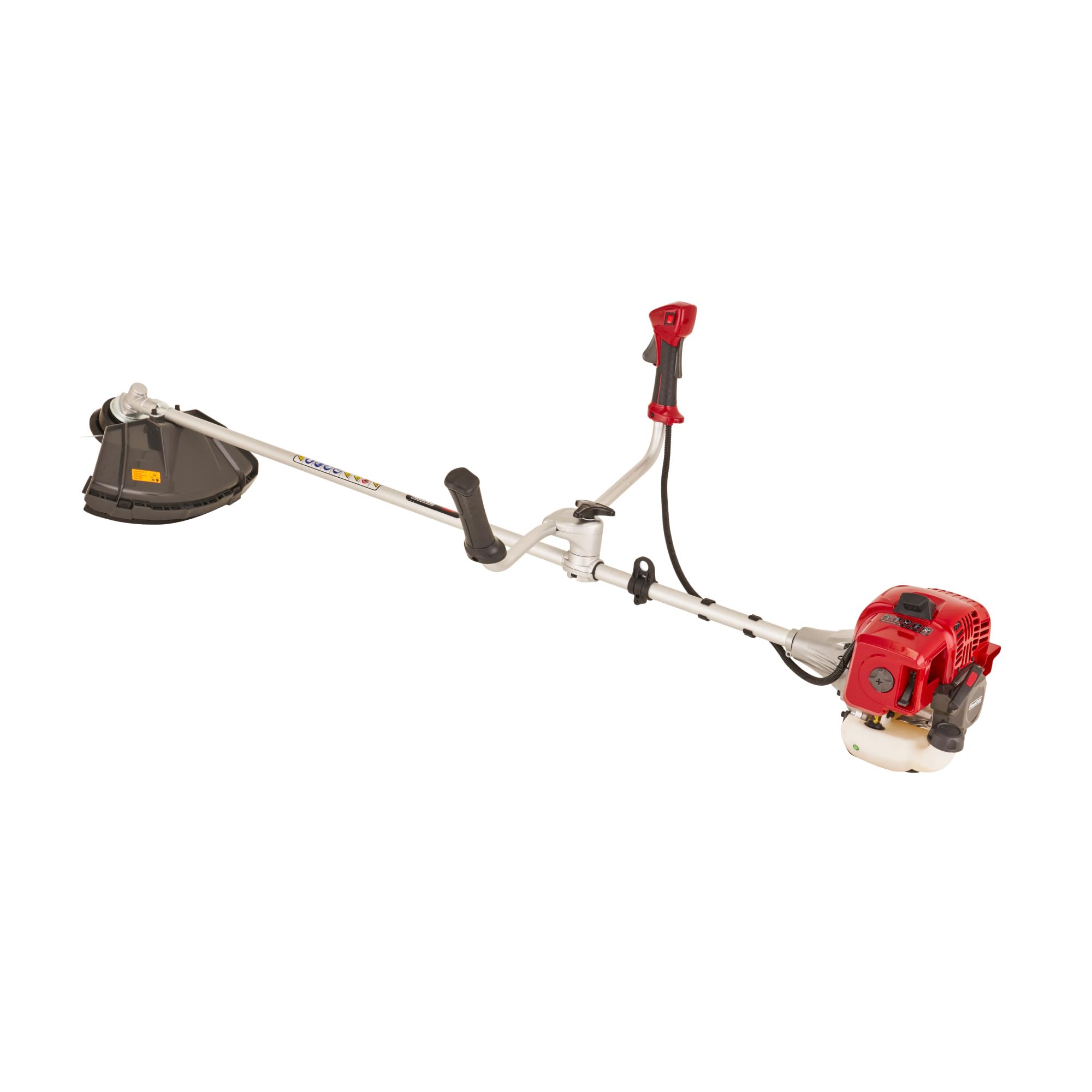 Mountfield MB33D Brushcutter, 43 cm Cutting Width, Easy Recoil Start 32.6 cc 2-Stroke Petrol Engine, Bike-Style Handlebars, Includes Double Harness, Red
