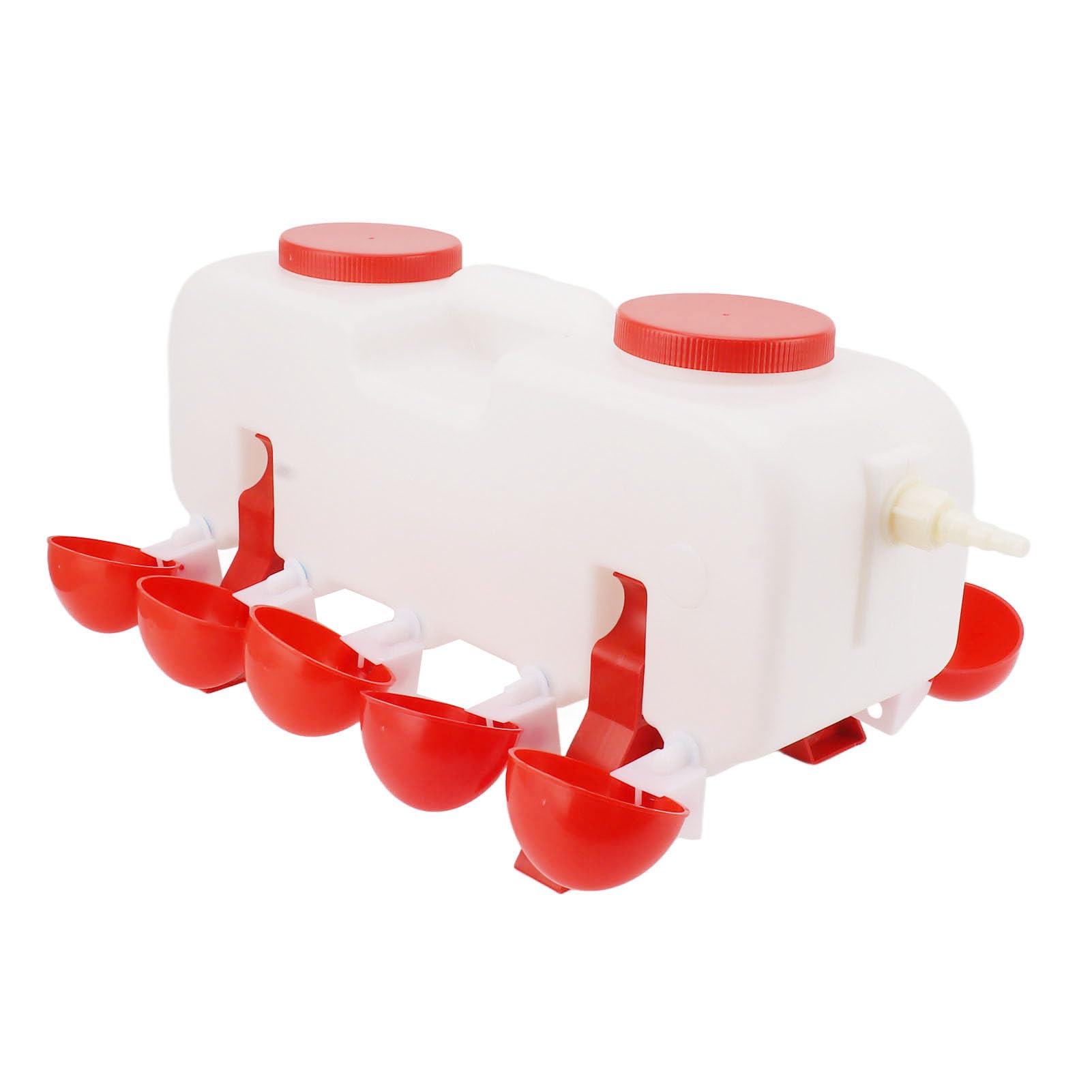 Bebedero automático para Pollos de 10 L, de bebederos para Aves de Corral Grande con 10 Cuencos, diseño de Doble para Pollos, Patos y Gansos, válvula Flotante de Llena