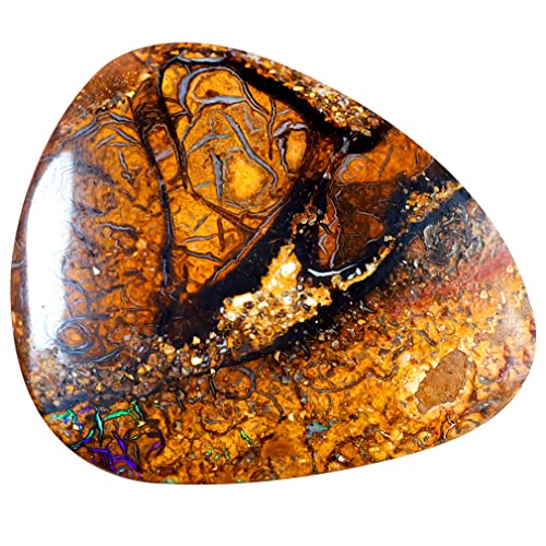 Opale boulder naturelle de Koroit 9.80 ct, pierre précieuse multicolore taillée en forme libre