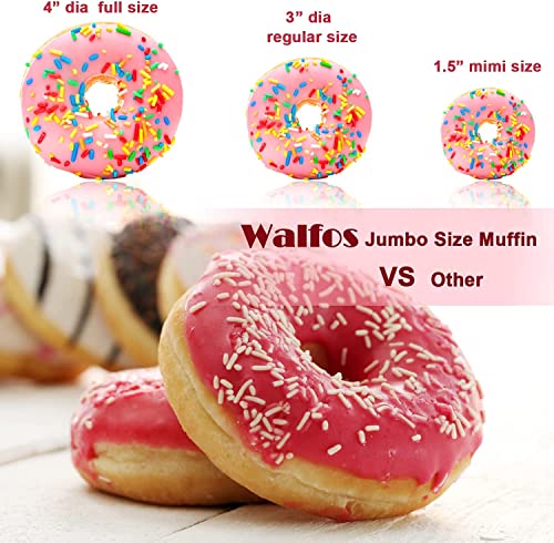 Walfos Grandi stampi in silicone per ciambella, ciambella, in silicone, antiaderente, per torte, biscotti, bagel, muffin, adatto per lavastoviglie, forno, microonde (3 pezzi da 4 tazze) - immagine 6