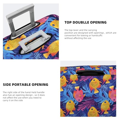 Colorful Tropical Fish Elastic Travel Luggage Covers Dustproof Scratch-Resistant Suitcase Protector Fit 22-24 Inch3
