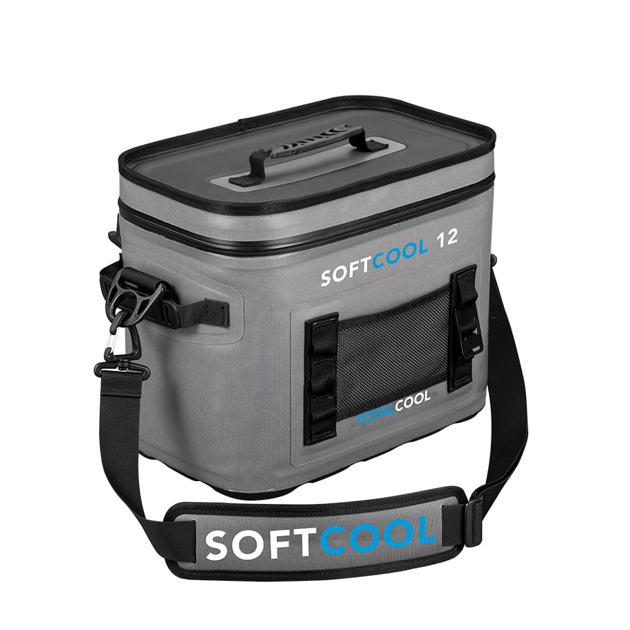 Softcool - Portable Camping Cooler - Off Grid Cool Box - Soft Picnic Family Coolbag - Insulated Fishing Cool Box - Insulated Thermal Camping Food Cooler Bag - 12 Litre Grey