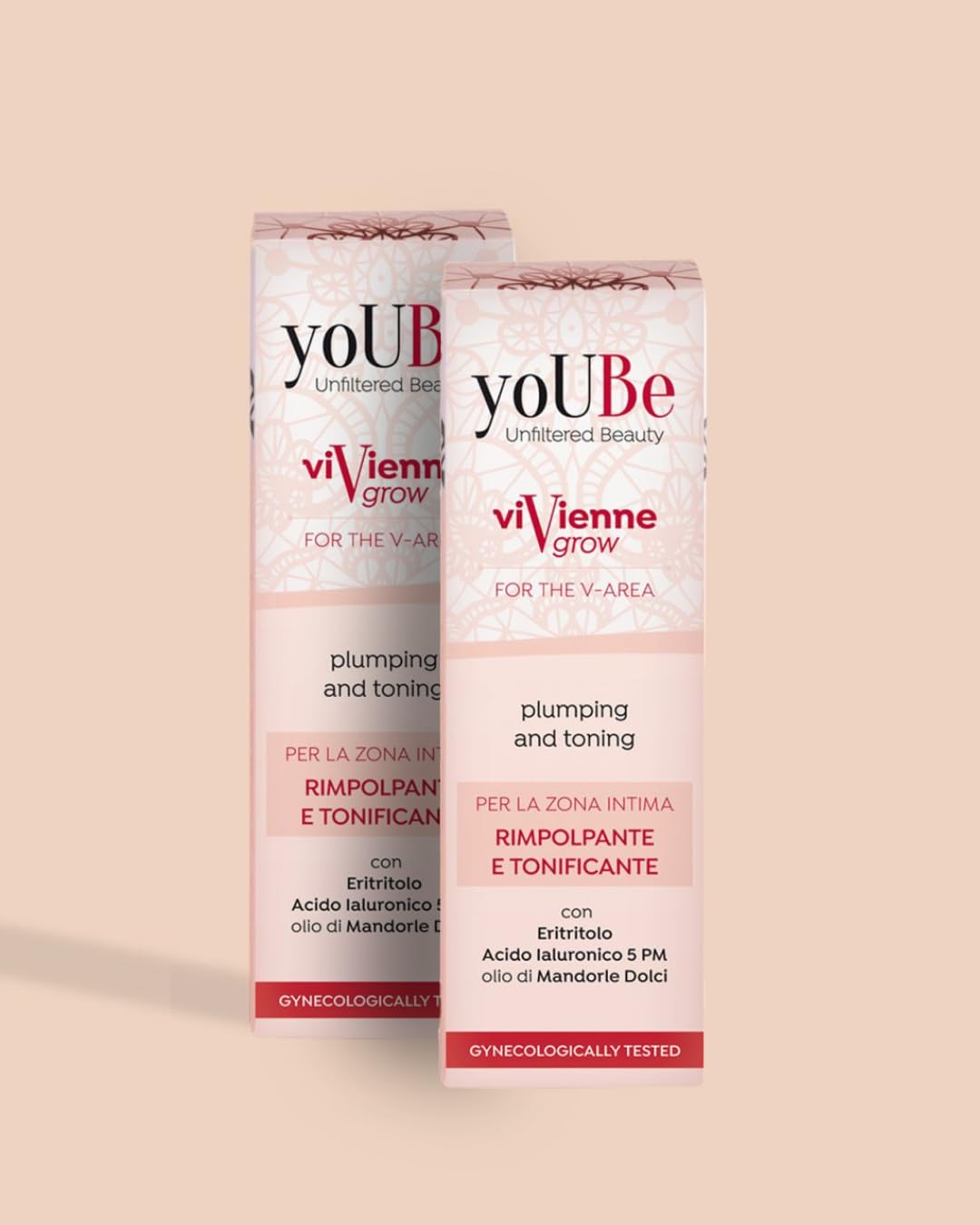 yoUBe viVienne Grow Crema Rassodante Intima Donna 30ml – Trattamento Tonificante Zona V per Elasticità e Compattezza – Uso Quotidiano, Ginecologicamente Testato (Confezione da 2)