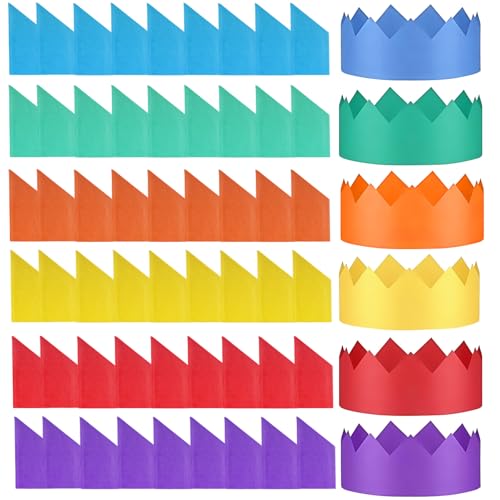 60pcs Christmas Cracker Hats for Kids Adults,Paper Crowns Tissue Paper Hats for Christmas Crackers Fillers,DIY Xmas Cracker Hat for Make Your Own Novelty Xmas Crackers Stocking Fillers Party Favours