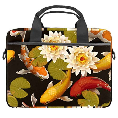 Sac ordi portable anti-rayure 13-14.5 pouces poisson floral zippé