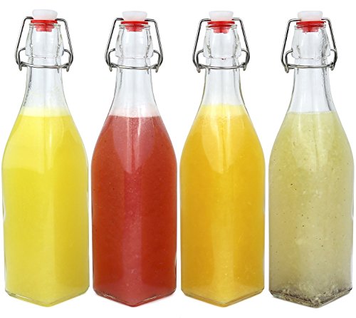 Estilo Couvercle basculant facile Bouchon en verre bouteilles de bière, carrée, 453,6 gram, Lot de 4 - Image 3