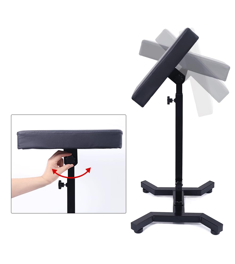Tatmax Tattoo Heavy-Duty Armrest High Quaility Large Leather Pad Adjustable Height 2.3 ft to 3.45 ft