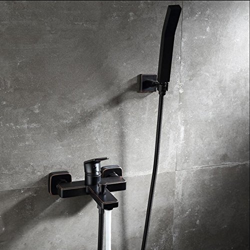 Mitigeur de bain et de douche à main noir brossé pour rénovation