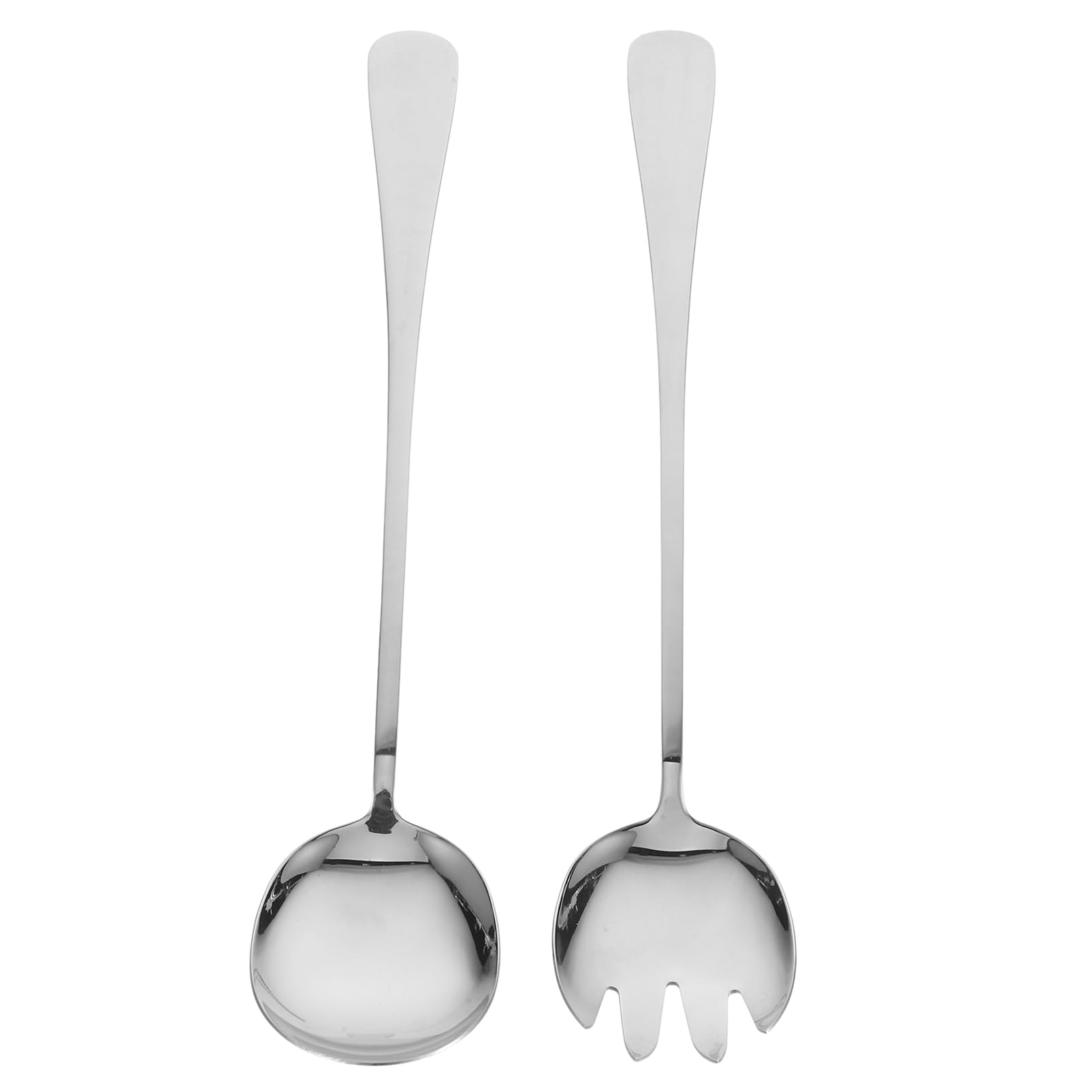 HEMOTON Set of Large Stainless Steel Serving Spoons Forks Buffet Utensils for Restaurant Hotel Home