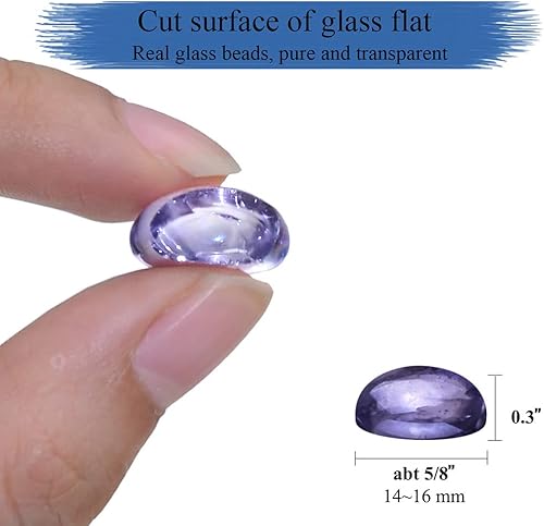 Miniatura 5 de KINGOU Gemascuentaspiedras de vidrio plano para relleno de jarrón, dispersión de mesa, juegos - 1 lb (0.551-0.630 in, aprox. 58 pulgadas)