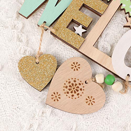 EXCEART 2 PeÃ§as de Madeira Sinal de Natal Sinal de Porta de Boas-Vindas de Madeira Enfeites de Pare