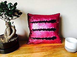 HomeBuy MERMAID SEQUIN CUSHION Cover Pillow Case Reversable Flip Sequins Sofa 35x35cm (Turquoise & Silver, Without Pillow Insert)