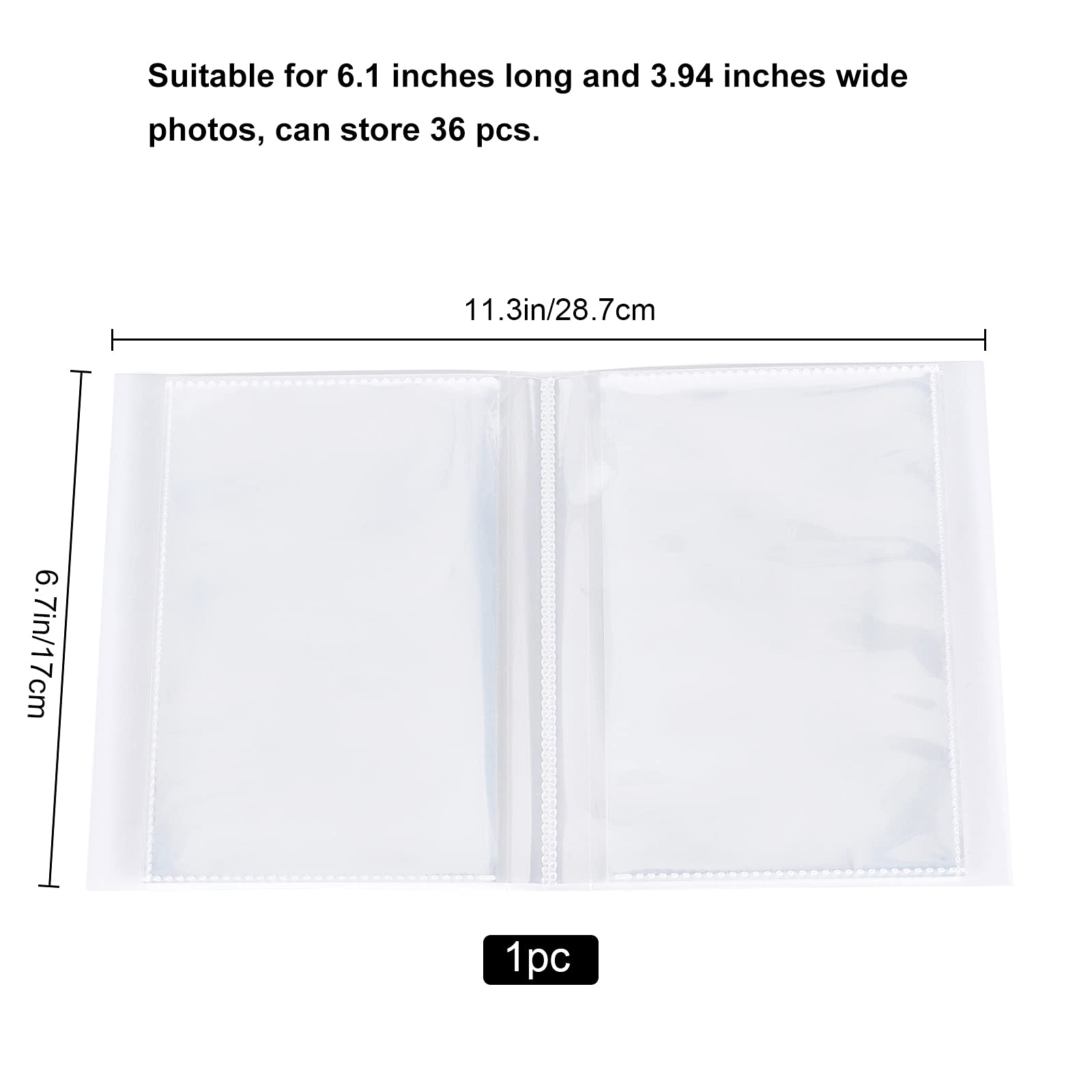 GORGECRAFT 36 Pictures Clear Cover Photo Album 4x6 Portfolio Folder Photo Book Clear Pages Hold Card Holder for Artwork Great Art Book for Postcards or Picture Storage