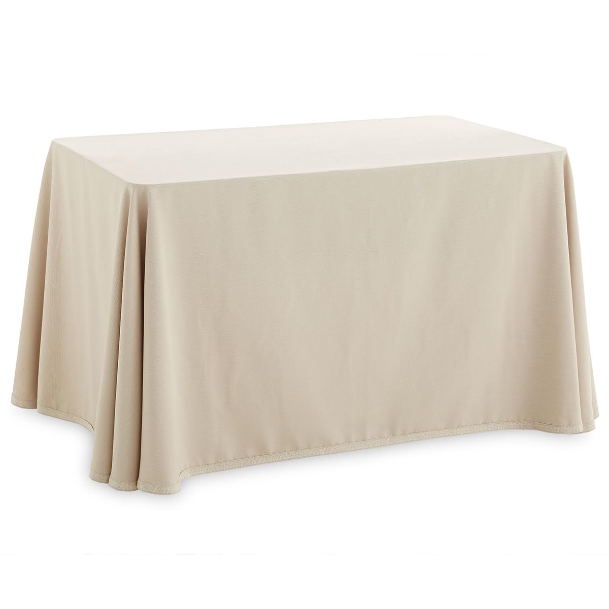 Lanovenanube Falda Camilla Otoman Rectangular 80x120 cm Marfil Mesa Verano | Tejido 50% poliéster y 50% algodón. Acabado con ribete a juego. Ideal para mesas auxiliares en primavera y verano.