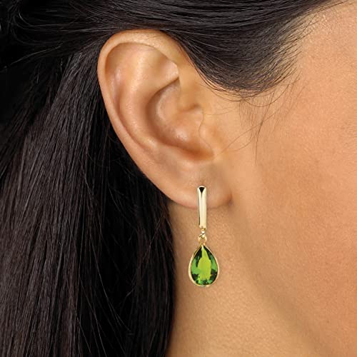 PalmBeach Yellow Gold-Plated Sterling Silver Pear Cut Simulated Birthstone Drop Earrings (30x10mm) Month 83