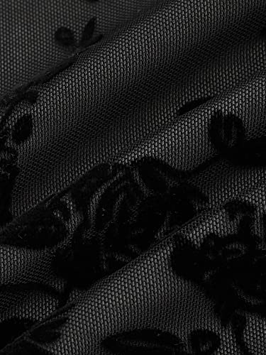 Verdusa Women's Mini Dress Floral Spaghetti Strap Mesh Dresses Going Out Festival Concert Outfits Grunge Gothic Clothes4