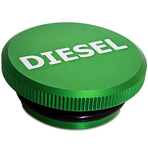 Diesel Fuel Cap - Billet Tank Gas Cap for 13-19 Dodge Ram 1500 2500 3500 Cummins EcoDiesel Pick-up Truck Accessories - Best for Genuine OEM Parts Replacement Eco Tanks Caps - Magnetic Aluminum Green