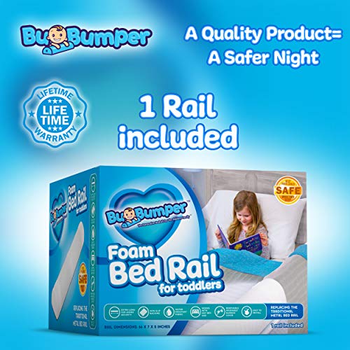 image for BuBumper [1-Pack] Extra Long Bed Rails for Toddler | Soft Foam Bed Bum