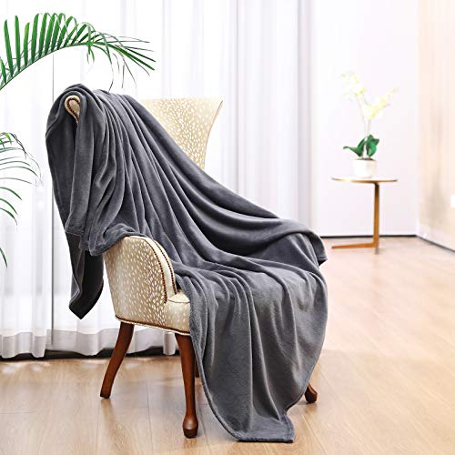 Throw Blankets for Couch Sofa, Tahdtew Fleece Blankets Super Soft Lightweight, Microfiber Grey Blanket for Bed, Sherpa Fuzzy Cozy Shaggy Blanket for Living Room&Office 60 x 80 Inches (Grey)