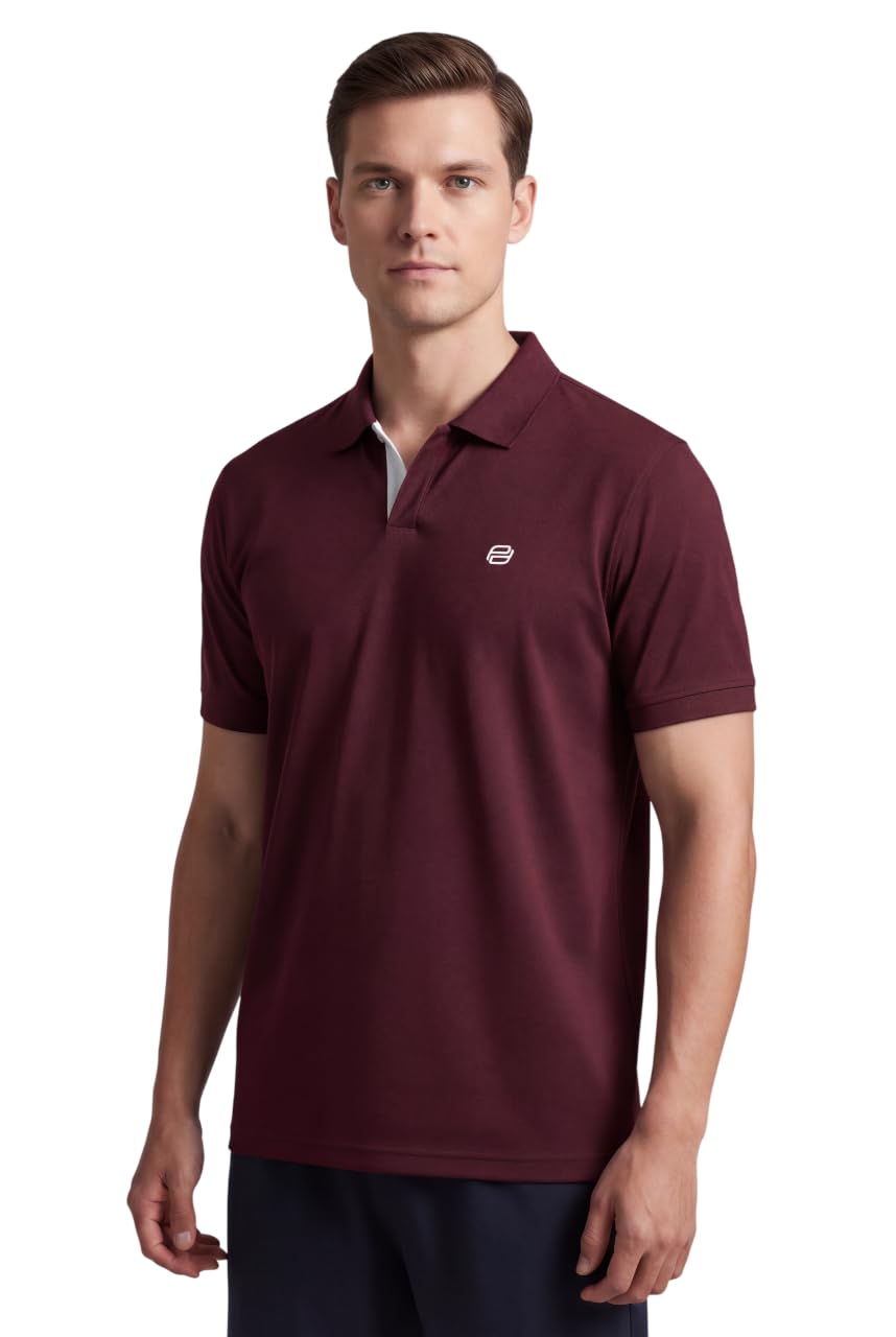 pump'd Men’s Regular Fit Polo T-Shirt | Stretchable Solid T-Shirt with Collar | Lightweight and Quick-Dry | Wrinkle Resistant-picture-26