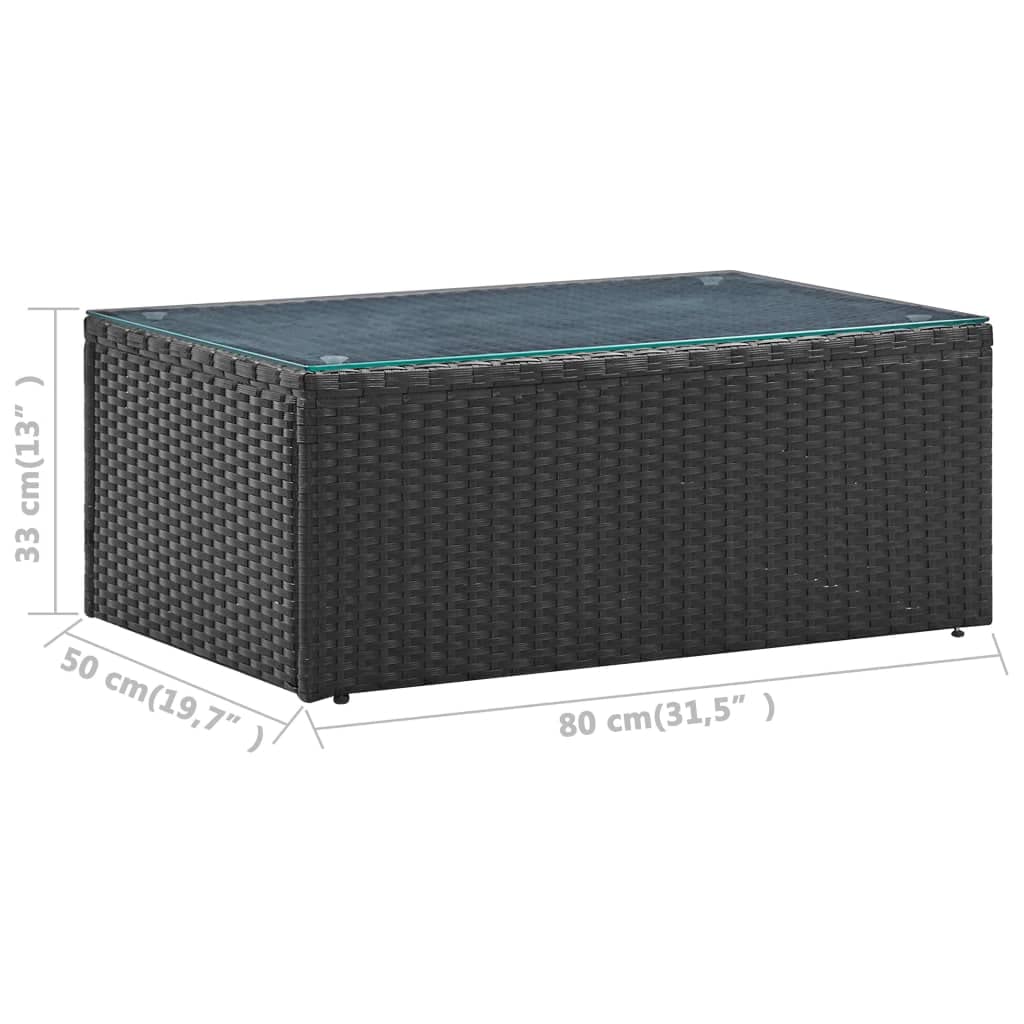 vidaXL Salon de Jardin 4 pcs avec Coussins Mobilier de Patio Meubles d'Extérieur Mobilier de Jardin Meubles de Terrasse Résine Tressée Noir