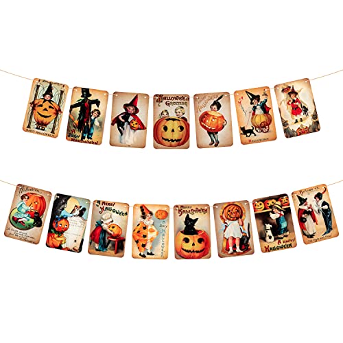 2Pcs Vintage Halloween Victorian Style Card Hanging Banner Garlands Decoration, Halloween Wall Hanging Banner Decor Different 15 Pattern With Rope Halloween Card Hanging Banner Sign Decor Vintage Theme Party Indoor Outdoor Decorations 2Pcs Vintage Halloween Victorian Style Card Hanging Banner Garlands Decoration, Halloween Wall Hanging Banner Decor Different 15 Pattern With Rope Halloween Card Hanging Banner Sign Decor Vintage Theme Party Indoor Outdoor Decorations