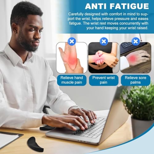 Image of Cocoonkart Wrist Rest for Mouse, Right-Handed Silicone Ergonomic Mouse Wrist Rest Gaming Mouse Wrist Support for Office Computer Laptop Gaming, Relief Sliding Gliding Wrist Pad