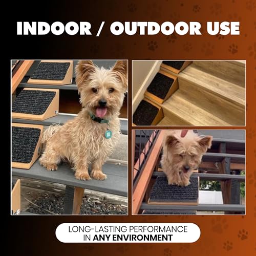 StairWedge Hundetreppe – Einzelne, weiche Teppichrampe für Haustiere, geriffelte Sicherheitsstufe für sicheres Klettern, Rampe aus Naturkork für Hunde, Katzen und Kleintiere zur Mobilitätshilfe