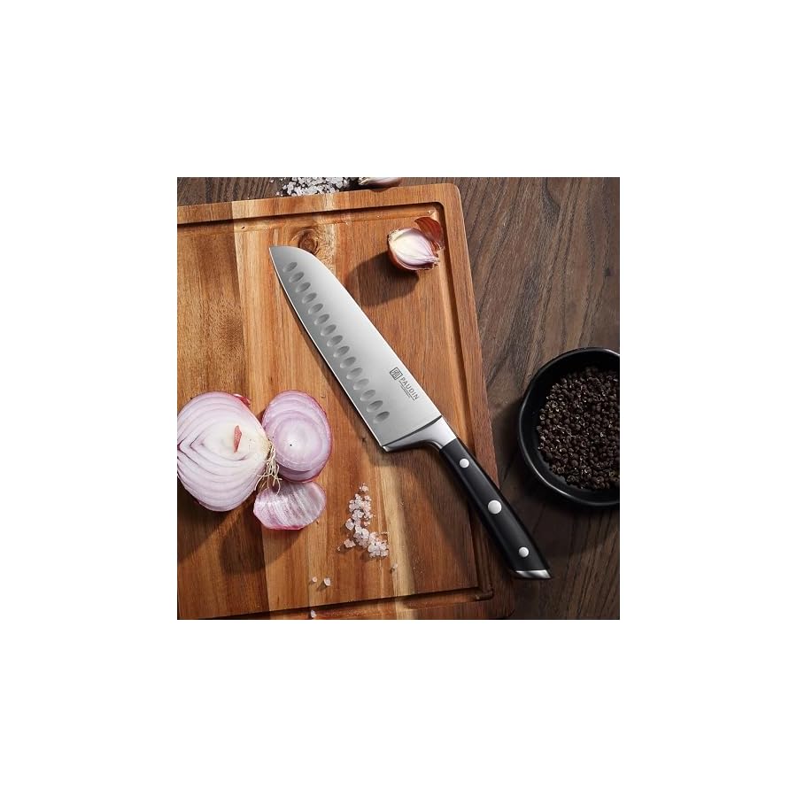 PAUDIN-Santoku-Knife-Switzer-Kitchen-Knife-7-Inch-Ultra-Sharp-Knife-Forged-High-Carbon-German-Stainless-Steel-Professional-Chefs-Knife-with-Ergonomic-Handle-Gifts-for-Holiday PAUDIN Santoku Knife, Switzer Kitchen Knife 7 Inch, Ultra Sharp Knife- Forged High Carbon German Stainless Steel, Professional Chefs Knife with Ergonomic Handle, Gifts for Holiday