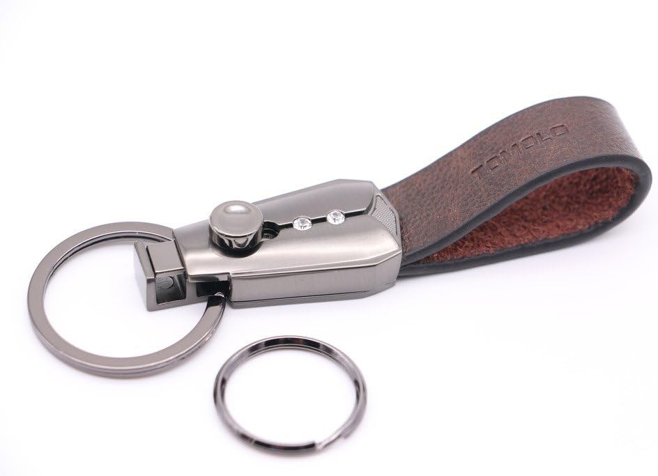 Tomolo Genuine Leather Key Chain with Key Ring