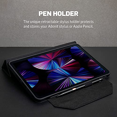 Adonit Trifold Case Compatible With Ipad Pro 11 Inch 2021 (3Rd Generation), Lightweight Ultra Thin Stand Case, Auto Sleep And Wake,Pencil 2 Wireless Charging, Stylus Pens Holder #TOP3