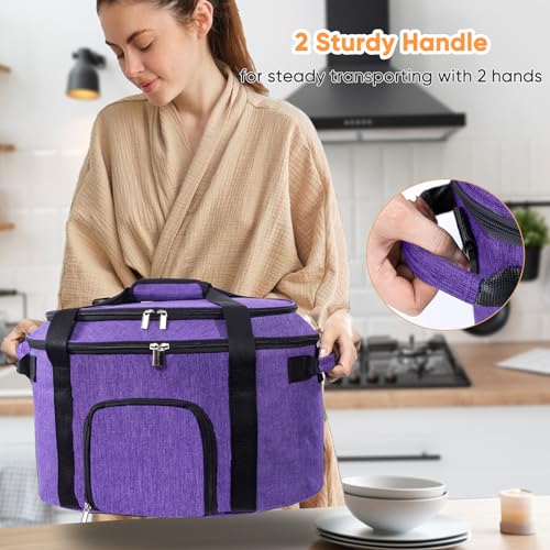 Double-Layer-Slow-Cooker-Carrying-Bag-for-6-8-Quart-CrockPot-and-Hamlton-Beach-Slow-Cooker-Travel-Bag-with-Lid-Fastener-for-Crock-pot-Portable-Carrier-Case-Slow-Cooker-Bag-with-See-thought-Window Double Layer Slow Cooker Carrying Bag for 6 8 Quart CrockPot and Hamlton Beach Slow Cooker Travel Bag with Lid Fastener for Crock pot Portable Carrier Case Slow Cooker Bag with See thought Window