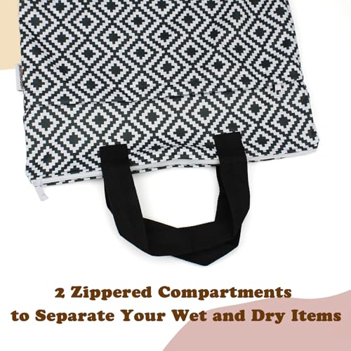Image of Mama Koala Reusable Hanging Wet Dry Bags for Baby Items, Cloth Diapers, Swimsuits, Travel, Gym Clothes, Beach, Pump Parts, Toiletries, Two Zippered Pockets, 2 Pack (W007L)