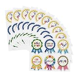 TEHAUX 10件入り ご褒美ステッカー 男の子女の子用 自己粘着式 メダル型 報酬シール 教室や家での行動促進に 面取り加工で デザイン豊富